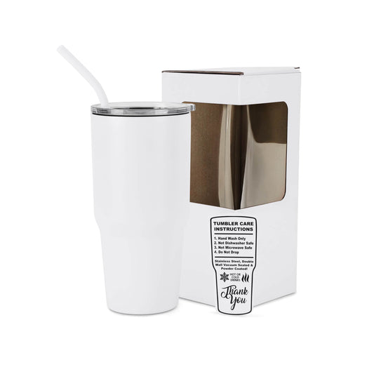 Flad Logic Custom Engraved 30oz Tumbler - White